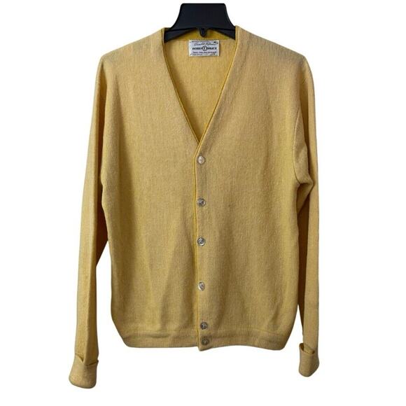 Robert Bruce Other - Vintage Arnold Palmer Robert Bruce Mens L Cardigan Sweater 70s Cream Made USA